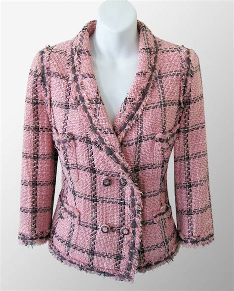 pink checkered chanel coat|chanel fur coats.